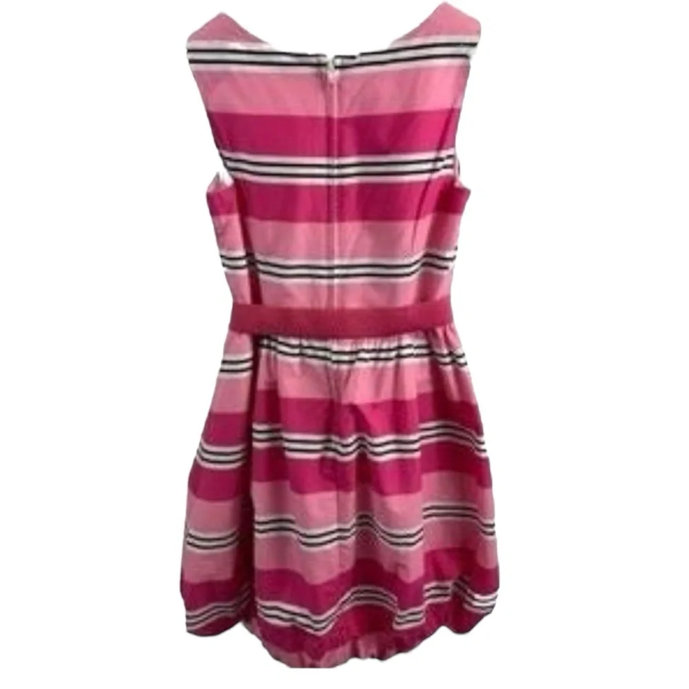 The Children's Place Girls 10 Sleeveless‎ Pink White Striped Bubble Hem Belt - Picture 5 of 8